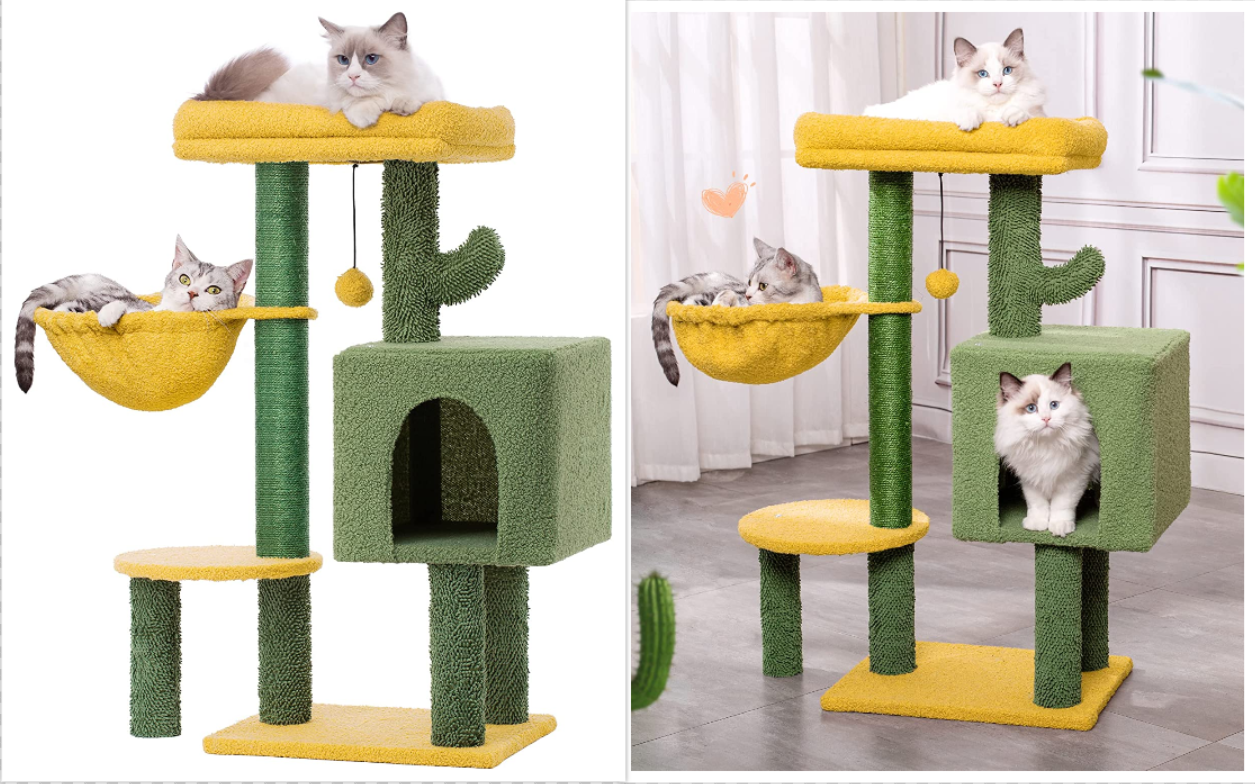 MeowSir Cactus Cat Tree under $50
